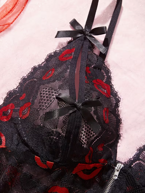Valentine's Kisses Plus Size Lingerie Set