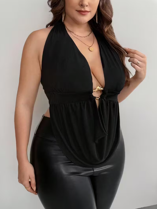 Nicole Cowl Neck Plus Size Top