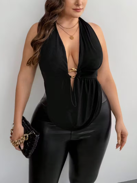 Nicole Cowl Neck Plus Size Top