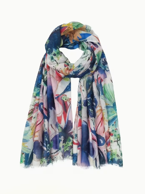 Watercolor Garden Print Scarf