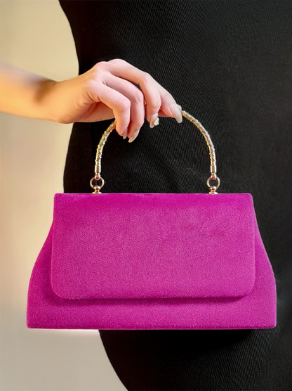 Elegant Purse With Golden Handle