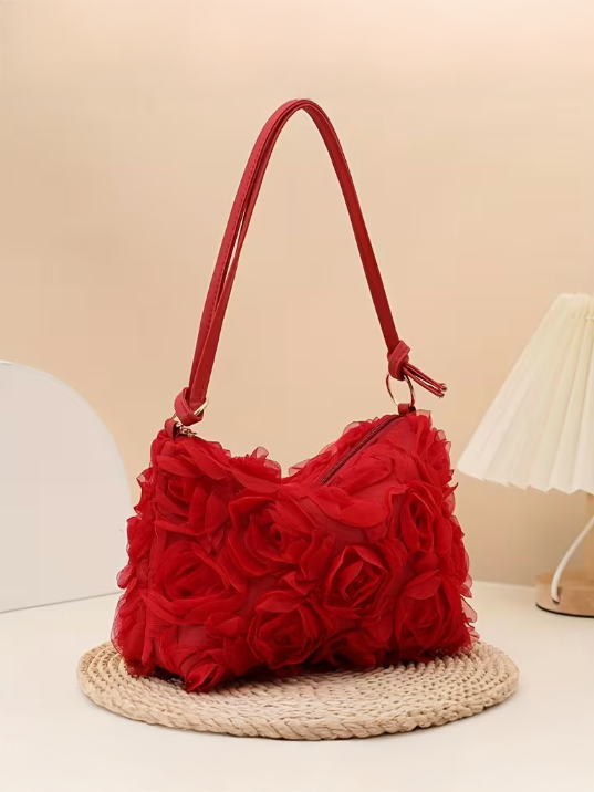 Rosette Statement Hand Bag