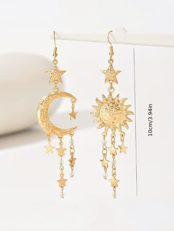 Sun & Moon Drop Earrings