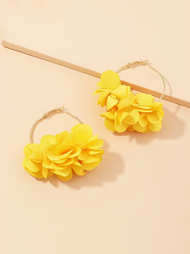 Floral Hoop Earrings