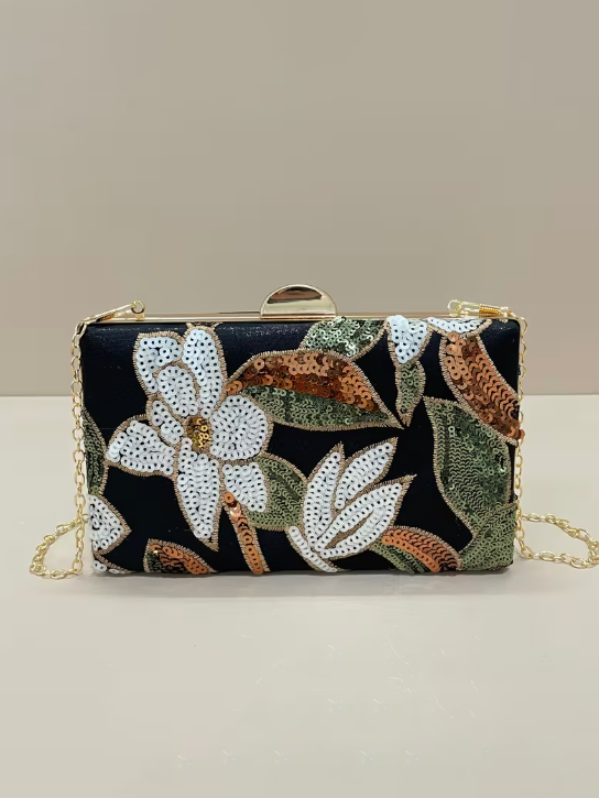 Sequin Embellished Statement Clutch