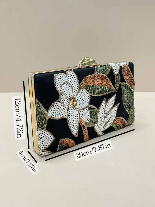 Sequin Embellished Statement Clutch