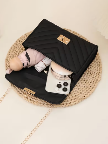 Midnight Luxe Quilted Crossbody Bag