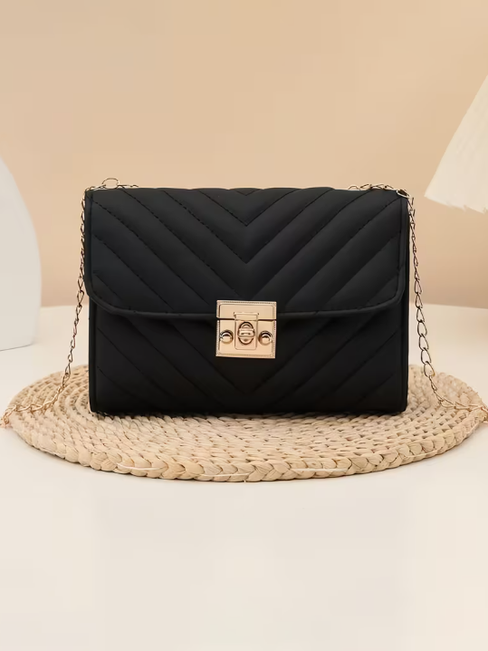 Midnight Luxe Quilted Crossbody Bag