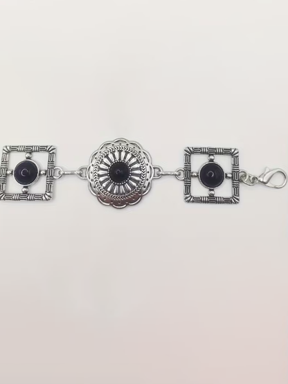 Boho Flair Plus Size Belt in Silver-Black