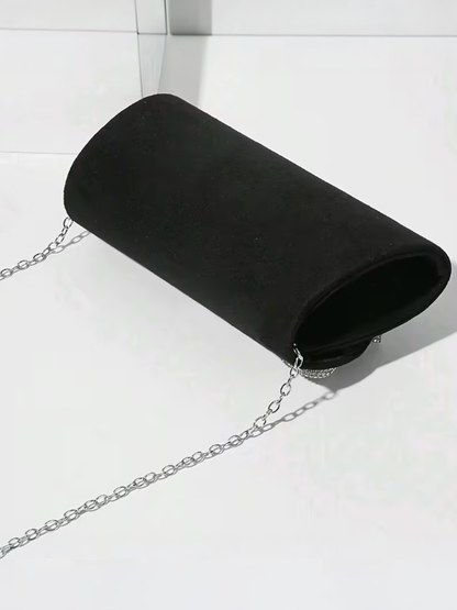 Velvet Bow Detail Clutch