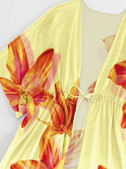 Flora Sheer Plus Size Cover-Up