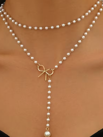 Infinity Pearl Drop Necklace
