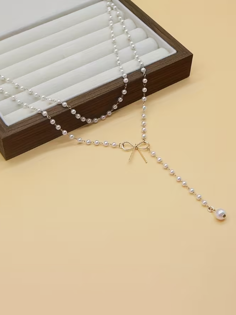 Infinity Pearl Drop Necklace