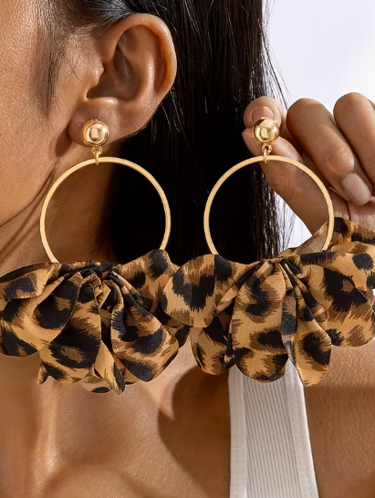 Leopard Hoop Earrings