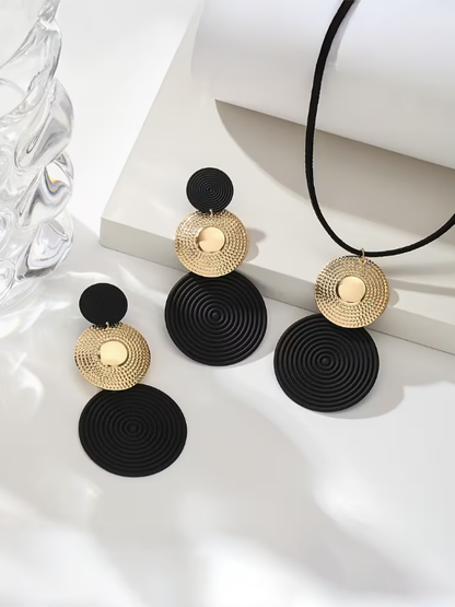 Triple Circle Lux Necklace and Earring Set