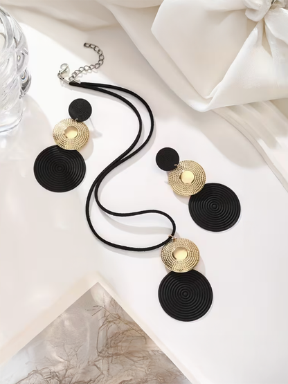 Triple Circle Lux Necklace and Earring Set