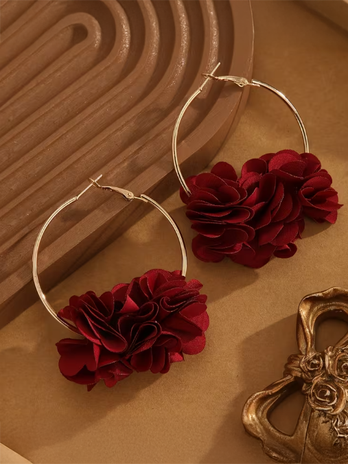 Flower Hoop Earrings