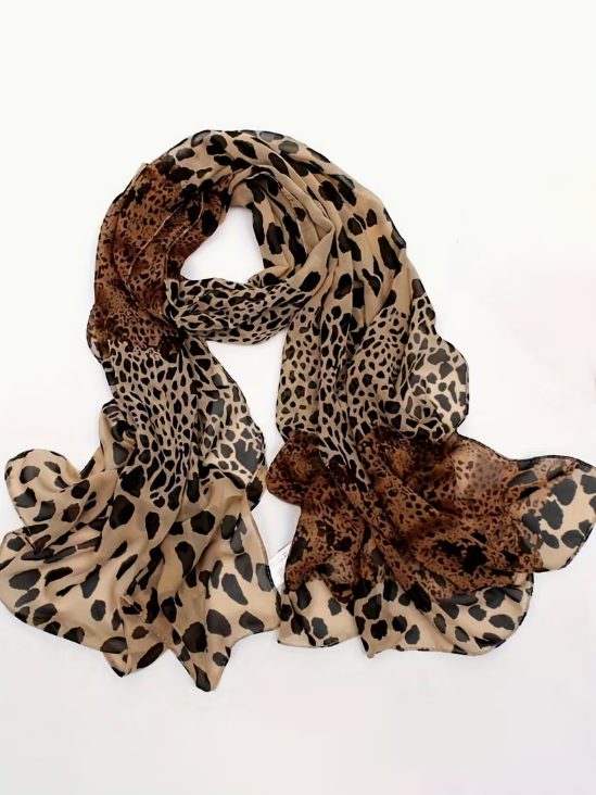 Boho Leopard Print Scarf