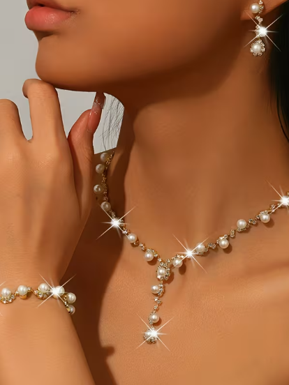 Vintage Crystal Necklace Set