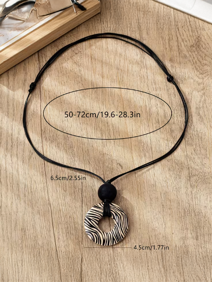 Zebra Print Adjustable Necklace