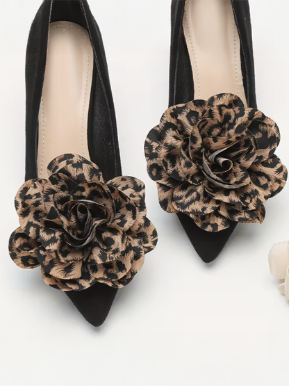 Leopard Clip On Flowers