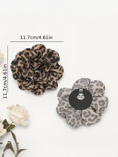Leopard Clip On Flowers