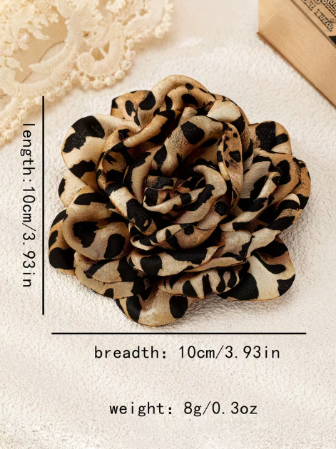 Leopard Floral Brooch