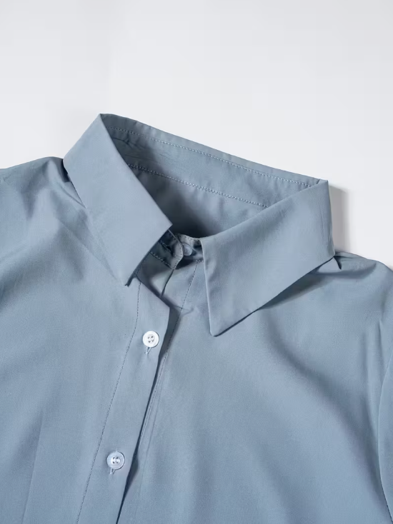 Sky Button Down Plus Size Shirt Dress