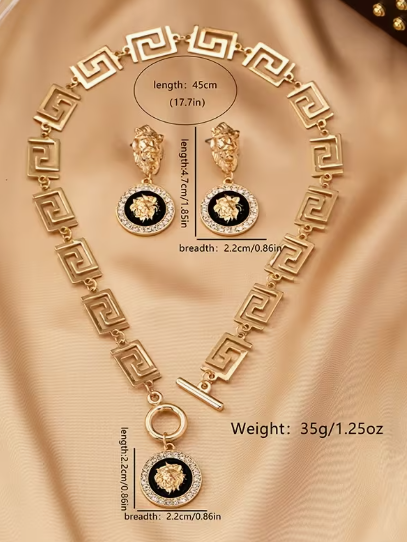 Lion Necklace and Earring Set