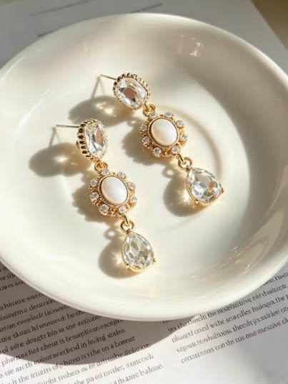 Elegant White Drop Earrings
