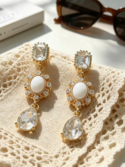 Elegant White Drop Earrings