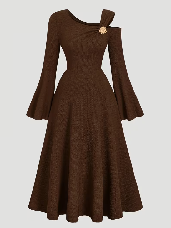 Mocha Belle Assymetrical Plus Size Dress