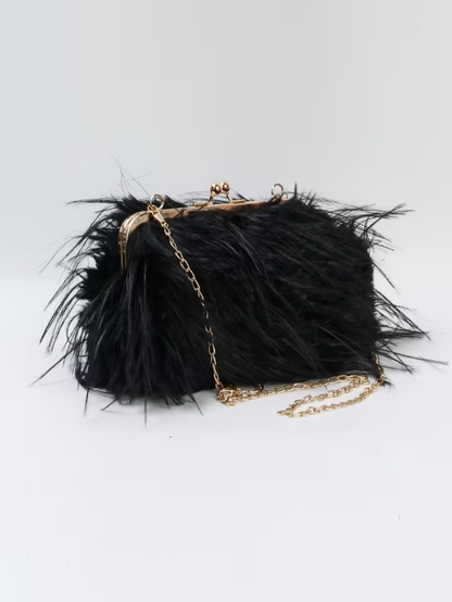 Faux Fur Bag in Black