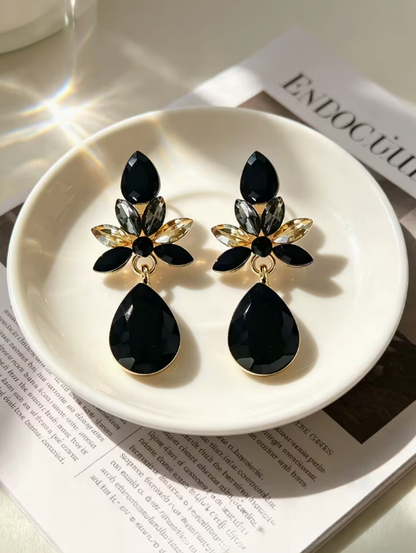Midnight Crystal Dangle Earrings