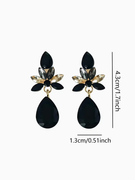 Midnight Crystal Dangle Earrings