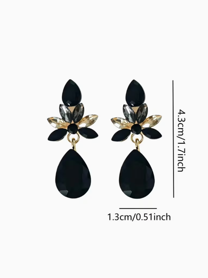 Midnight Crystal Dangle Earrings