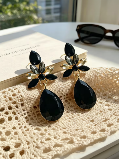 Midnight Crystal Dangle Earrings
