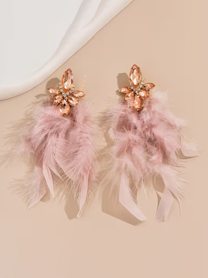 Feather Crystal Earrings