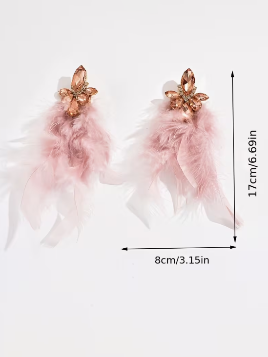 Feather Crystal Earrings