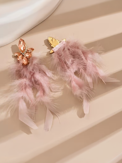 Feather Crystal Earrings