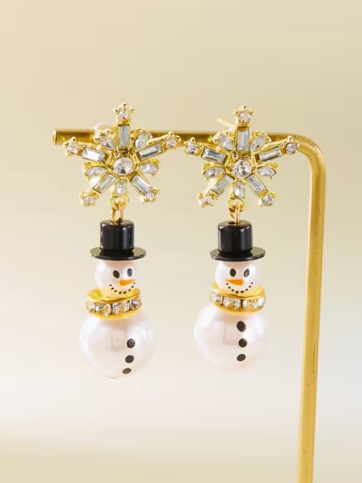 Snowflake & Snowman Earrings