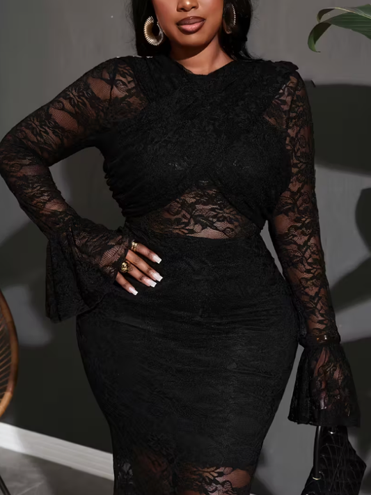 Azura Lace Mermaid Plus Size Dress