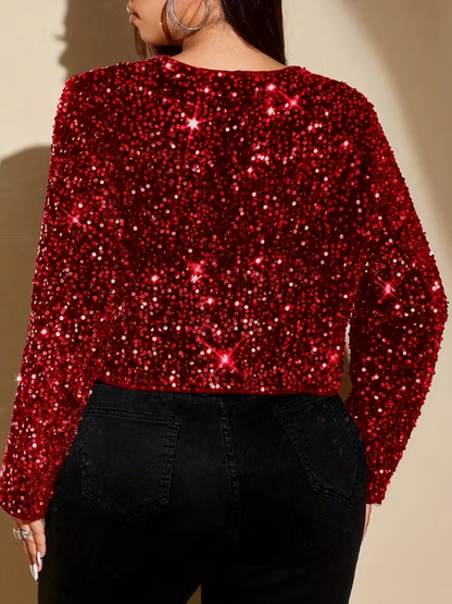 Savannah Sequin Plus Size Jacket Top