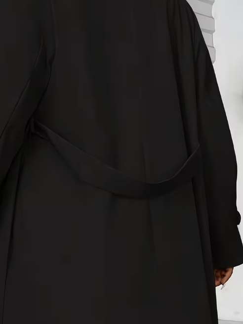 The Classic Plus Size Trench Coat in Black