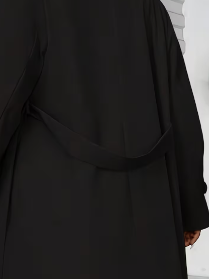 The Classic Plus Size Trench Coat in Black