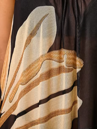 Fridda Tropical Sheer Plus Size Cover Up