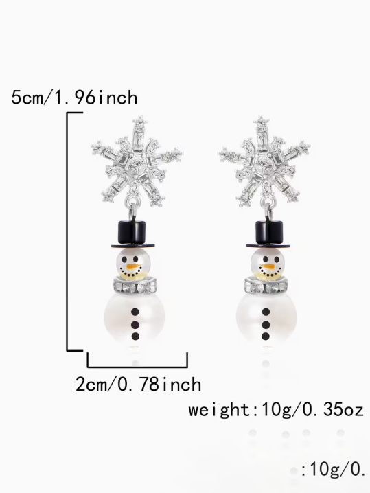 Snowflake & Snowman Earrings