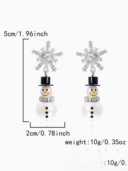 Snowflake & Snowman Earrings