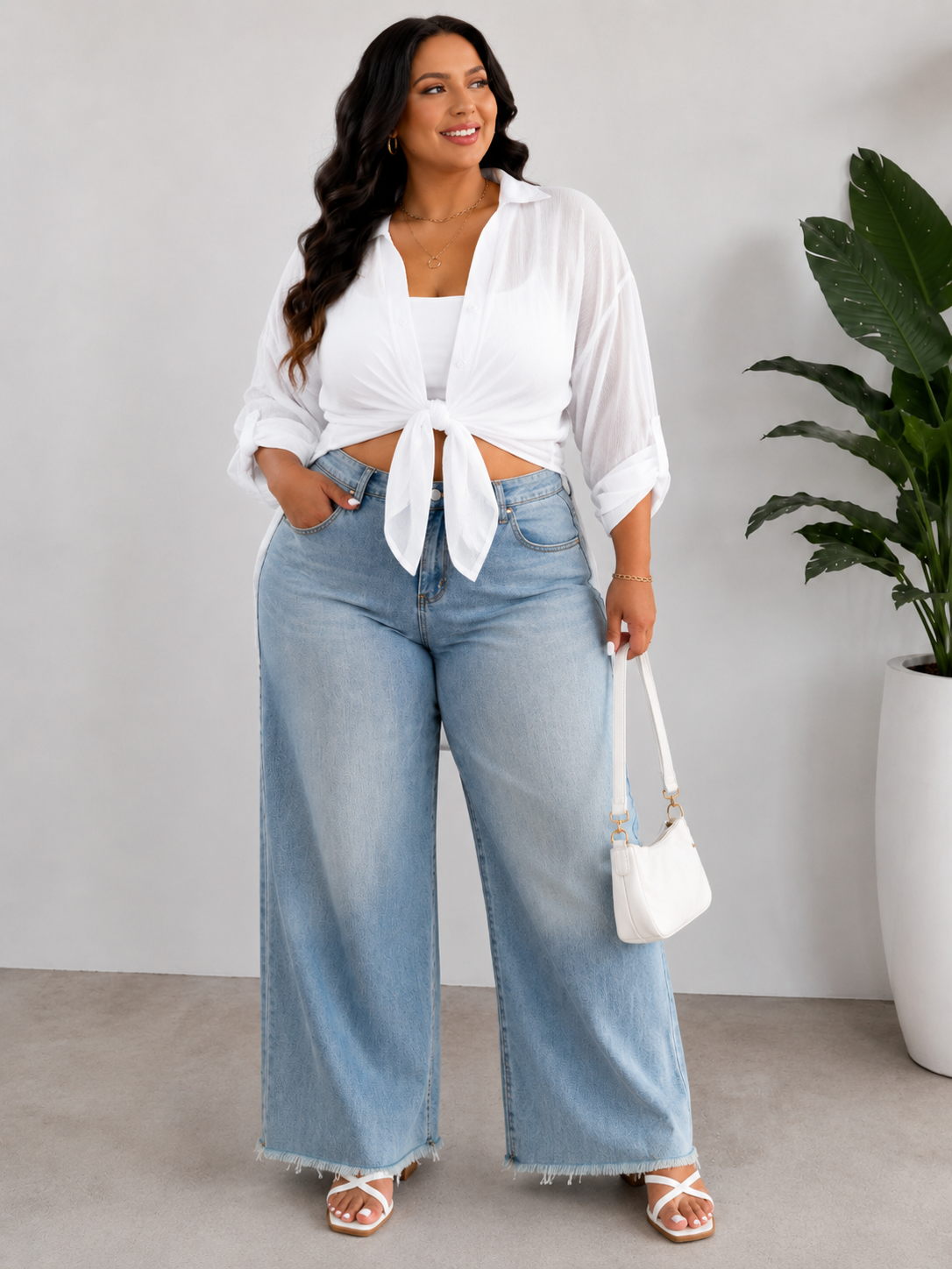 Simone Button Down Plus Size Blouse