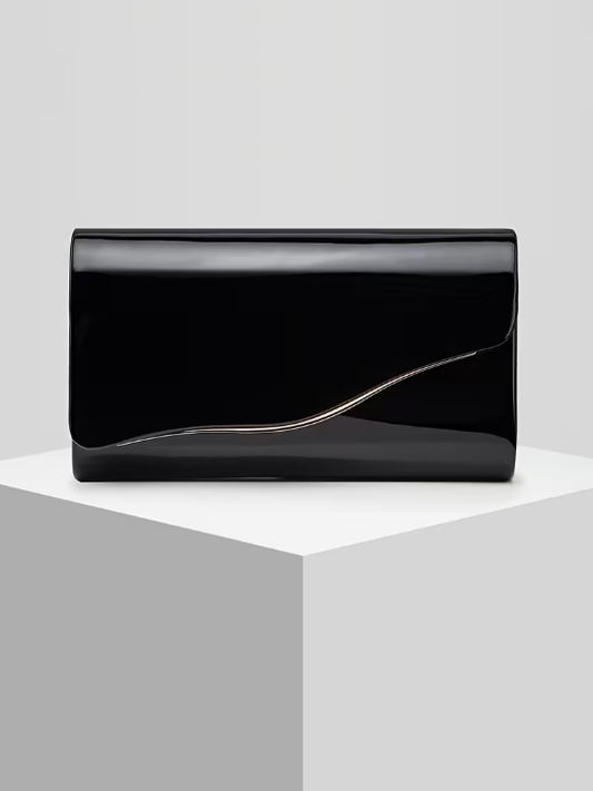 Sleek Curve Evening Bag in Black